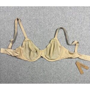 Skims No Show Molded Unlined Balconette Bra Color Sand Mesh Size 34D